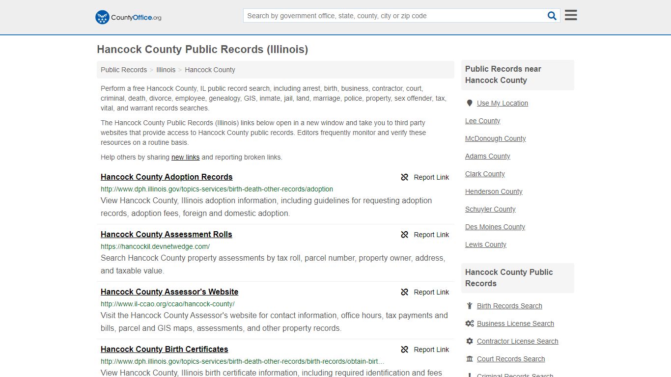 Public Records - Hancock County, IL (Business, Criminal ...